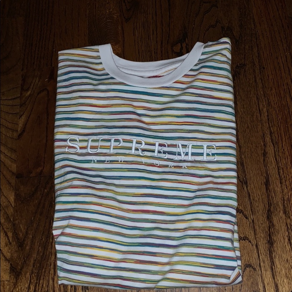 Supreme static stipe top white❗️